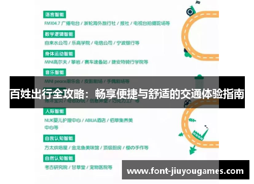 百姓出行全攻略：畅享便捷与舒适的交通体验指南